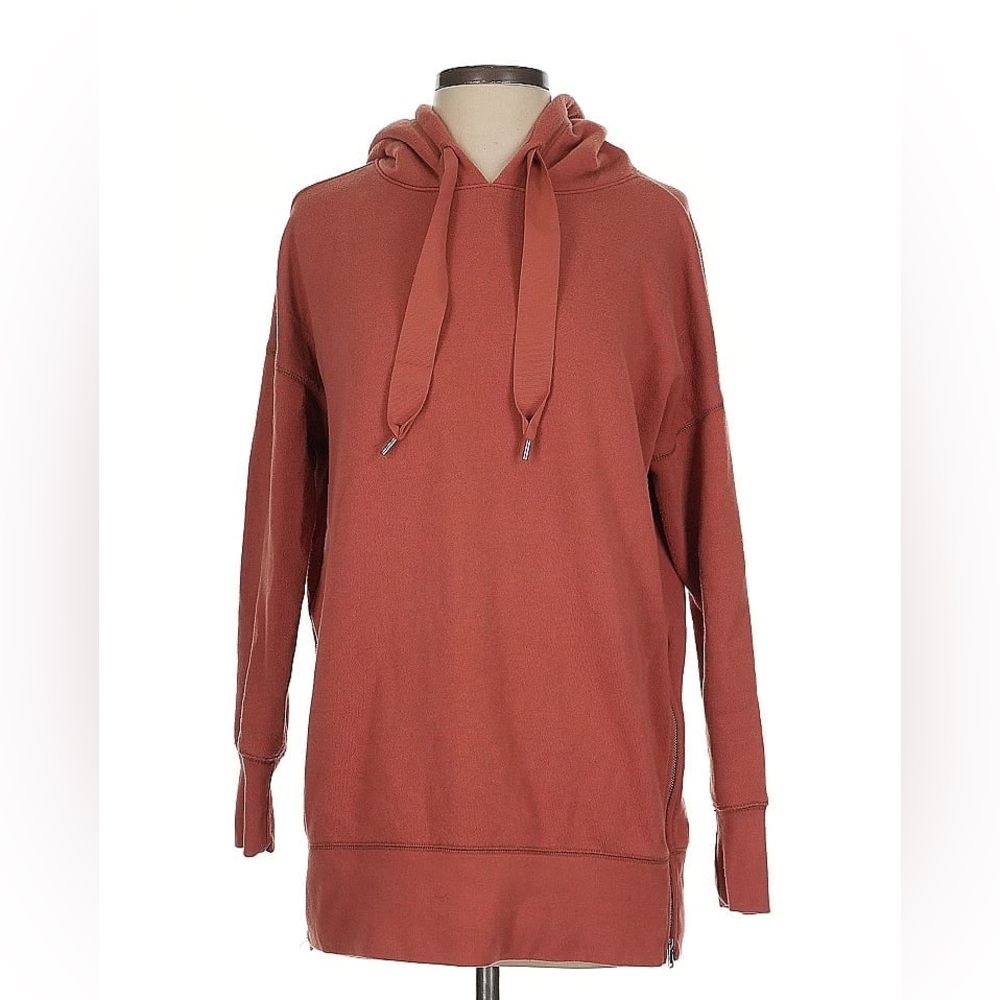 Aerie Side-Zip Hoodie Sweatshirt  Dark Terracotta/ Warm Rust‎ Color Size Small